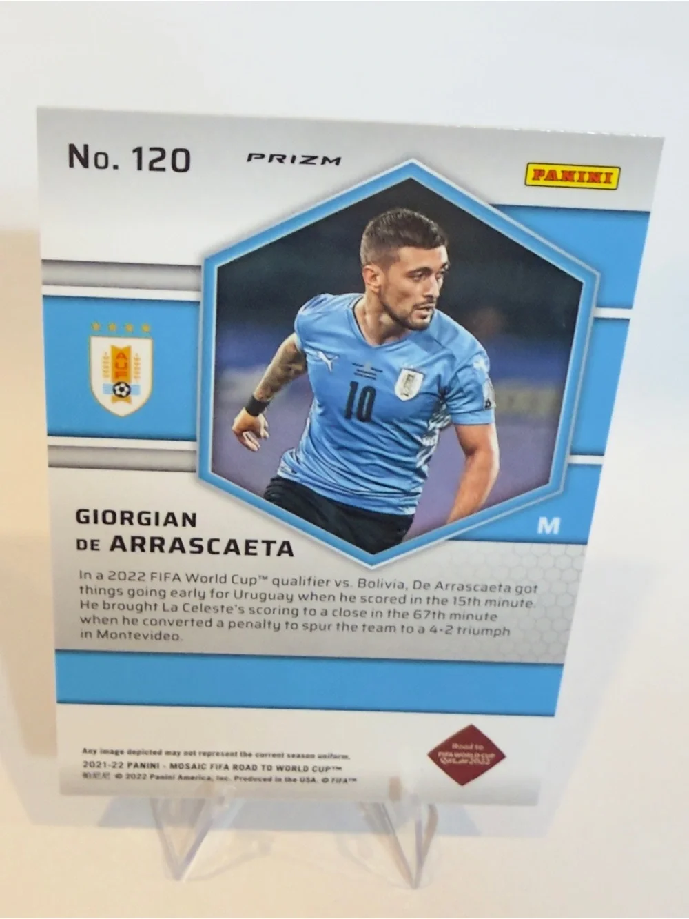 2021/22 Panini- Mosaic fifa # 120 Giorgian De Arrascaeta Uruguay - Rookie Card - Picture 2 of 2
